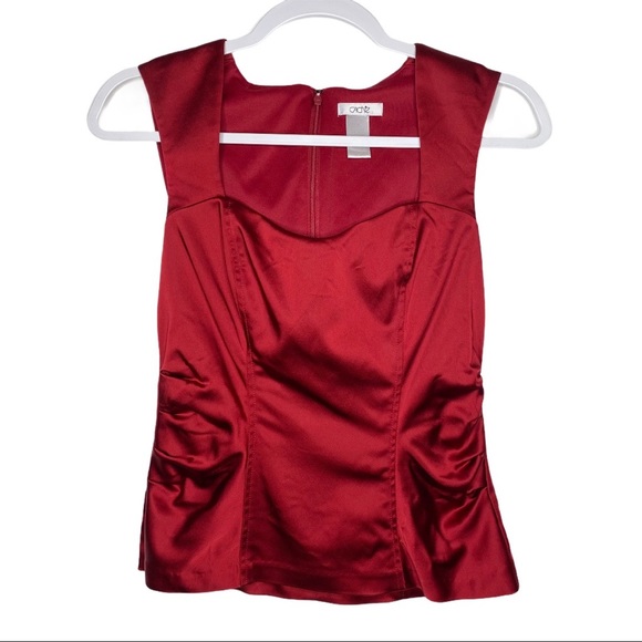 Cache Tops - Vintage Cache Red Sleeveless Blouse Small